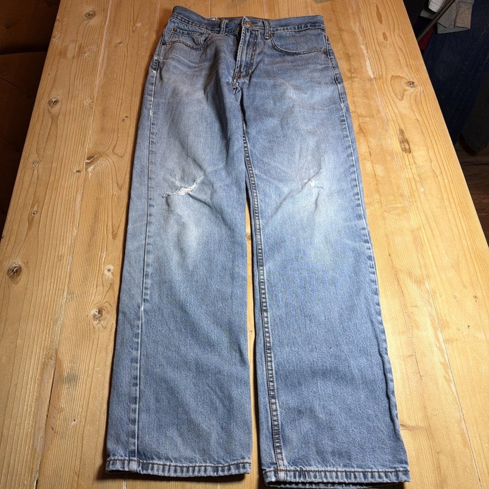 Stetson Jeans Mens‎ 31x34 Blue Modern Straight Leg 1312 Distressed Western